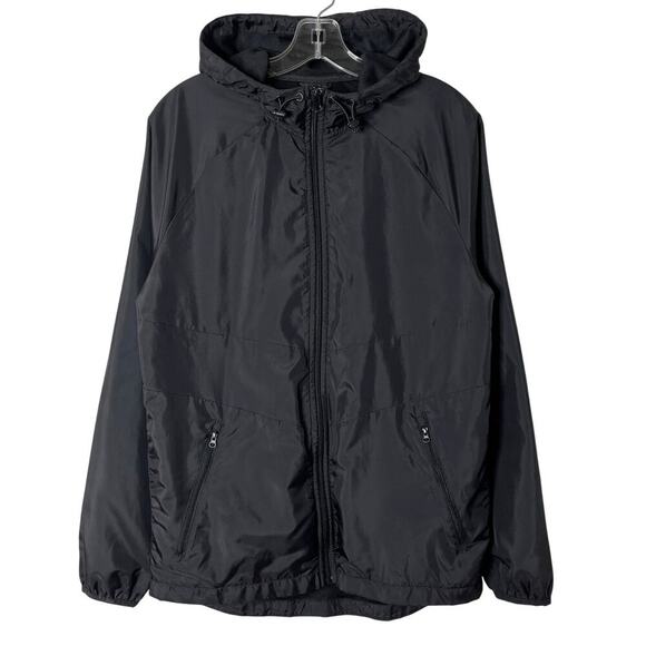 Russell Men's Track Jacket S Black Hooded Full Zip Up Mesh Lined Lightweight - Picture 1 of 8